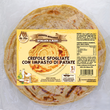 Crescia sfogliata a mano con impasto di Patate - 3pezzi I 510g