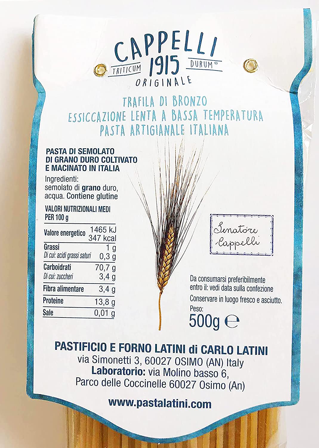 Pacco Grande pasta di grano Senatore Cappelli Originale 1915 - Carla Latini