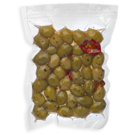 Olive verdi condite al Peperoncino - 200g